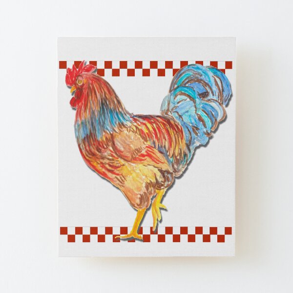 Rooster I Wood Mounted Print