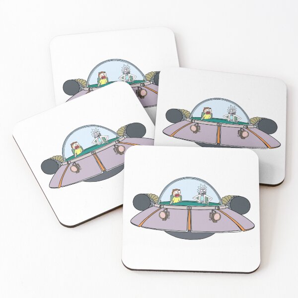 Rick and Morty in the spaceship | Rick and Morty Gadget Coasters (Set of 4)