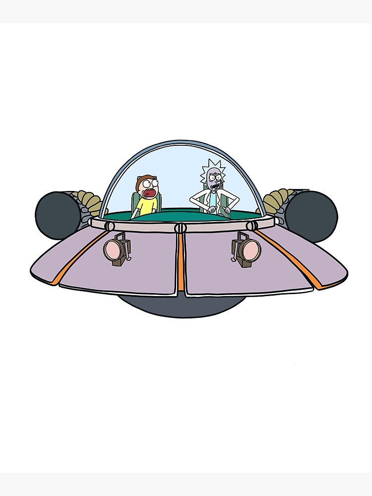 "Rick and Morty in the spaceship Rick and Morty Gadget" Mounted Print by newarts Redbubble