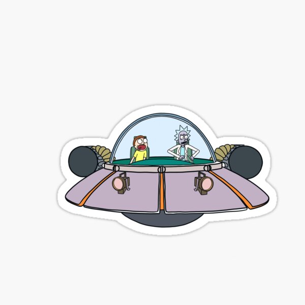 Rick and Morty in the spaceship | Rick and Morty Gadget Sticker