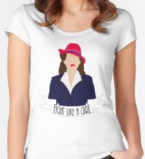P. Carter: "Fight like a Girl." Women's Fitted Scoop T-Shirt