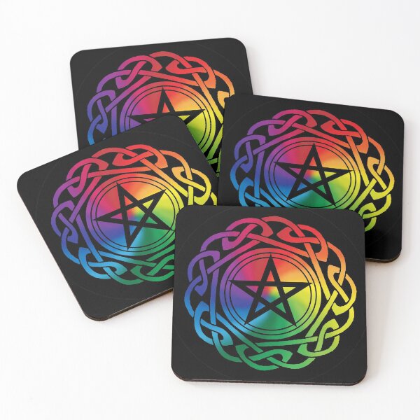 Item preview, Rainbow Celtic Knotwork Pentacle designed and sold by FairiePatter.