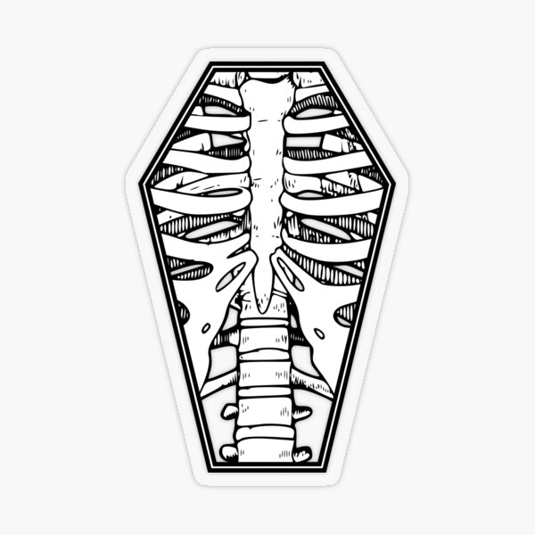 Ribcage Coffin Transparent Sticker