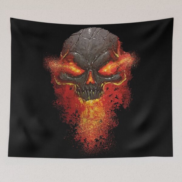 Item preview, Flaming Skull on Fire and Burning Unique Gift For Skull Lovers designed and sold by DontTouchHutch.