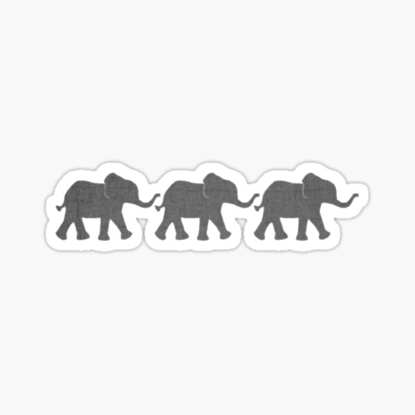 Aperçu de l'œuvre Lot de 3 éléphants créée et vendue par stickerdesignss.