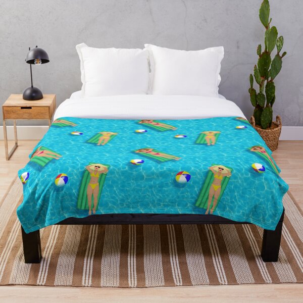 Pool Party Bikini Girls Throw Blanket