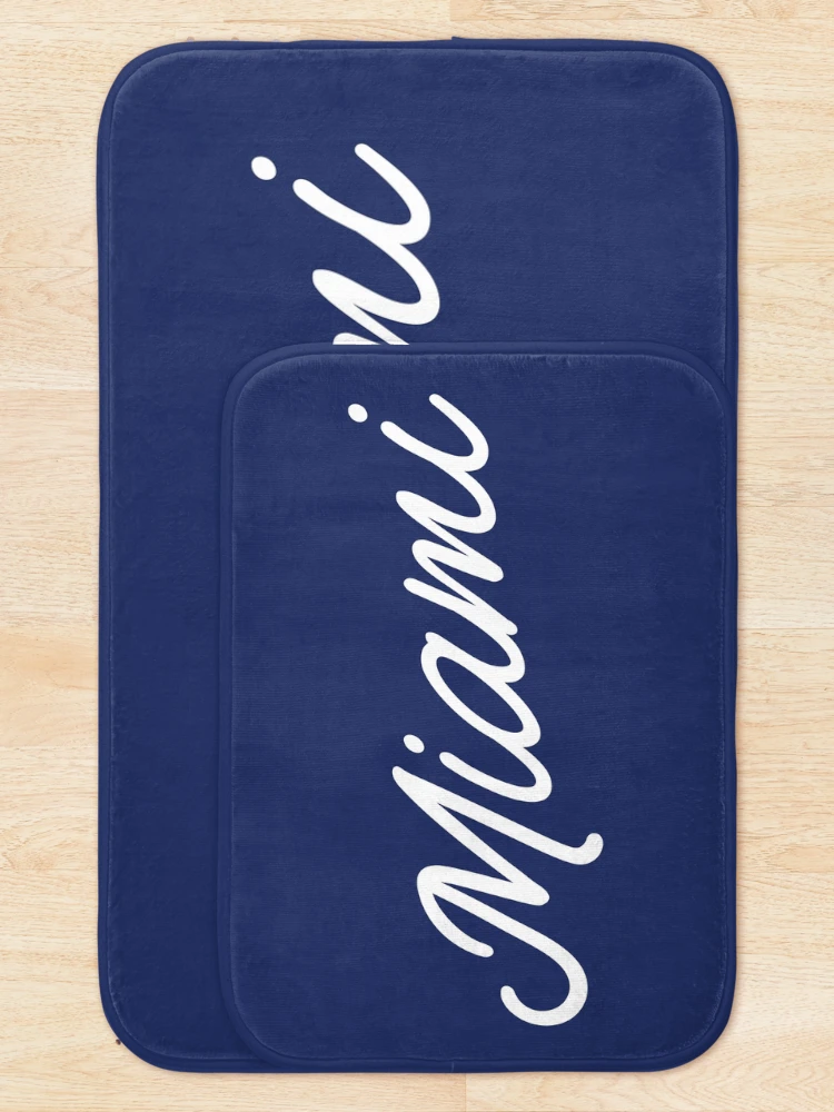 Thumbnail 5 of 6, Bath Mat, Miami Script designed and sold by npdstudio.