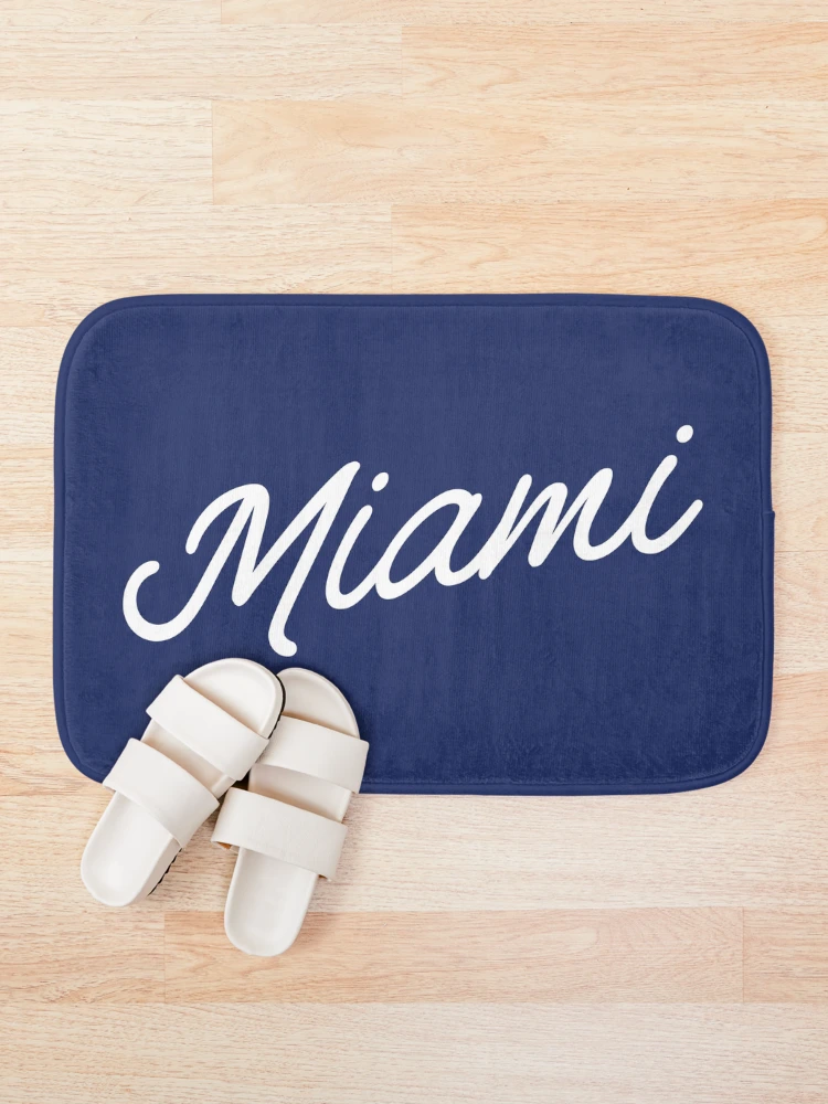 Thumbnail 1 of 6, Bath Mat, Miami Script designed and sold by npdstudio.