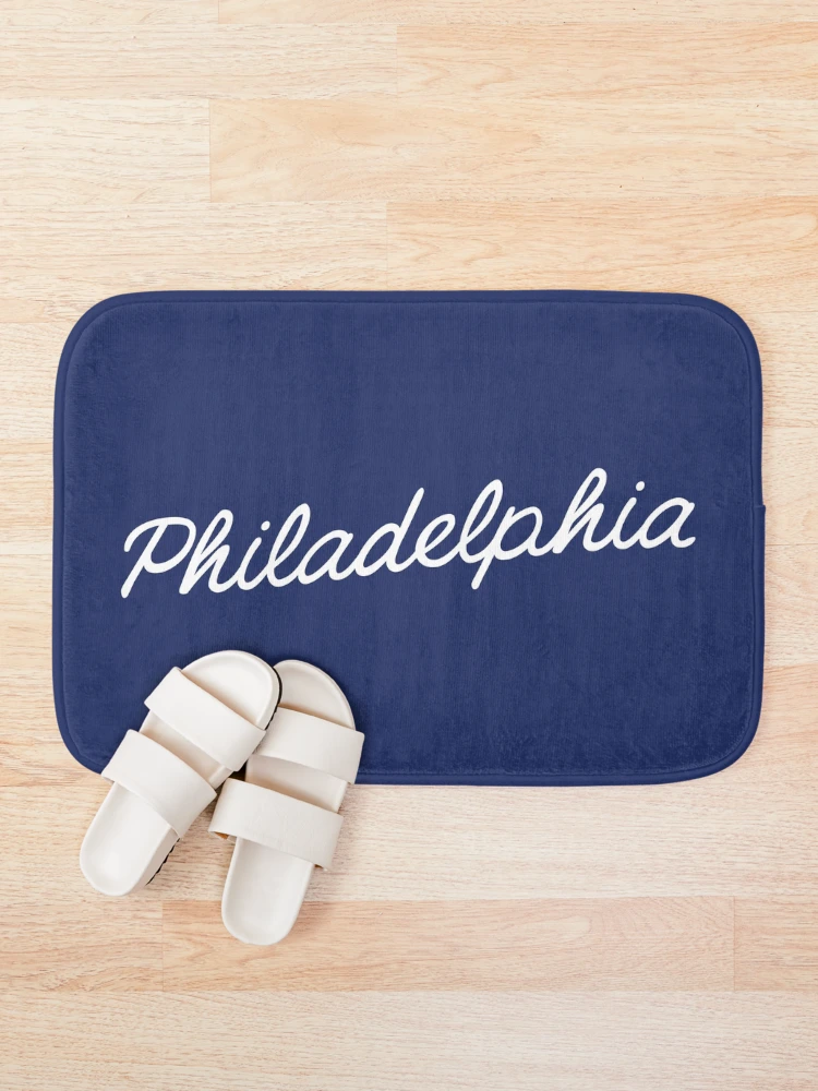 Thumbnail 1 of 6, Bath Mat, Philadelphia Script designed and sold by npdstudio.