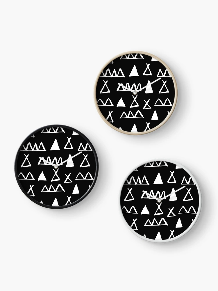 Thumbnail 3 of 4, Clock, Geometric Outdoor Abstract Pattern designed and sold by wellnessrushop.