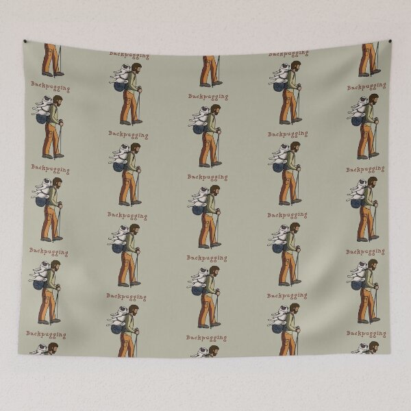 Item preview, Backpugging (Fawn Pug and Hiking Guy) designed and sold by pugventurephoto.