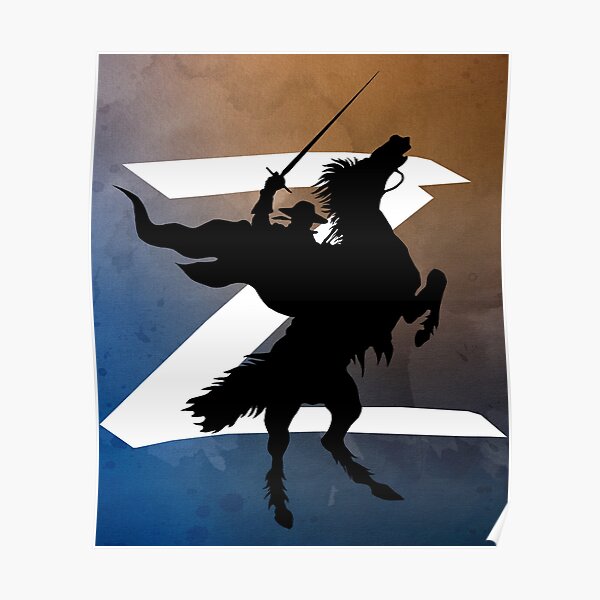 Zorro Fan Artwork Series Watercolor Effect Poster