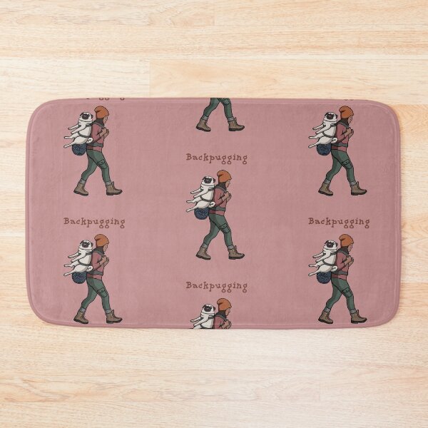 Item preview, Backpugging (Fawn Pug and Hiking Girl) designed and sold by pugventurephoto.