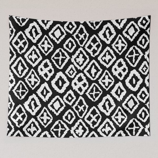 Item preview, Black and White Geometric Outdoor Abstract Pattern designed and sold by wellnessrushop.