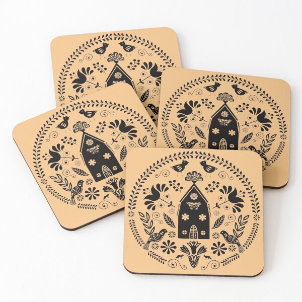 Item preview, Folk Art House Illustration designed and sold by ElaineWeiDesign.