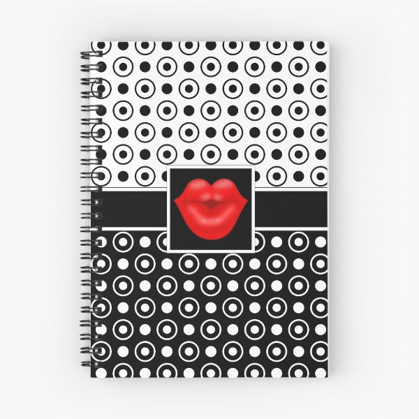 Item preview, Half Black Half White Polka Dots Red Lips designed and sold by sumwoman.
