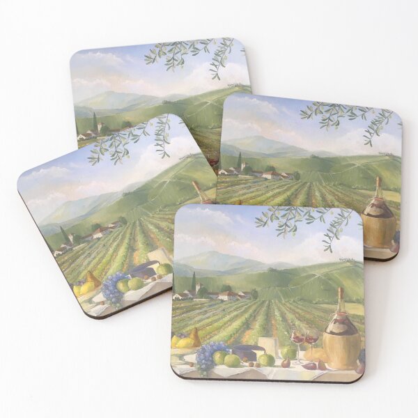 Item preview, Tuscany Vineyards Italian Village Mountains Landscape & Summer Fruit designed and sold by MilkAnna.