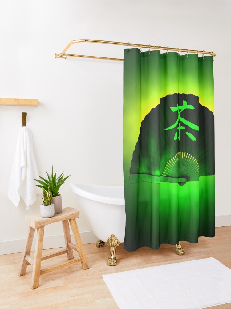Alternate view of Green tea Shower Curtain