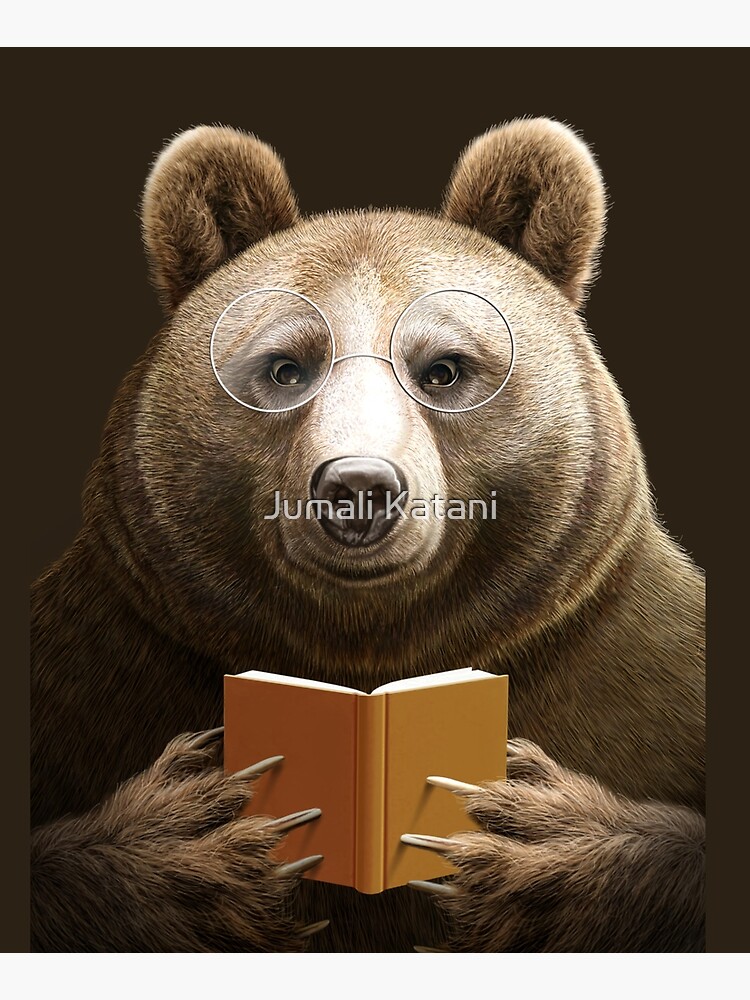 BEAR READING A BOOK by MEDIACORPSE