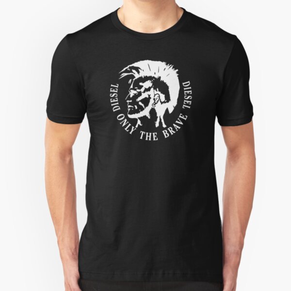Diesel Only The Brave Logo white Slim Fit T-Shirt