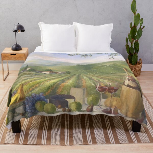 Item preview, Tuscany Vineyards Italian Village Mountains Landscape & Summer Fruit designed and sold by MilkAnna.
