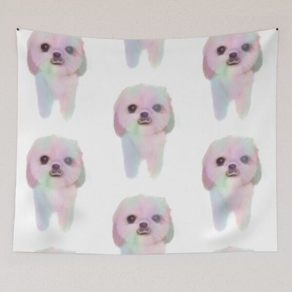 Item preview, Rainbow Bichon Shihtzu Puppy designed and sold by PaintingbyAgnes.