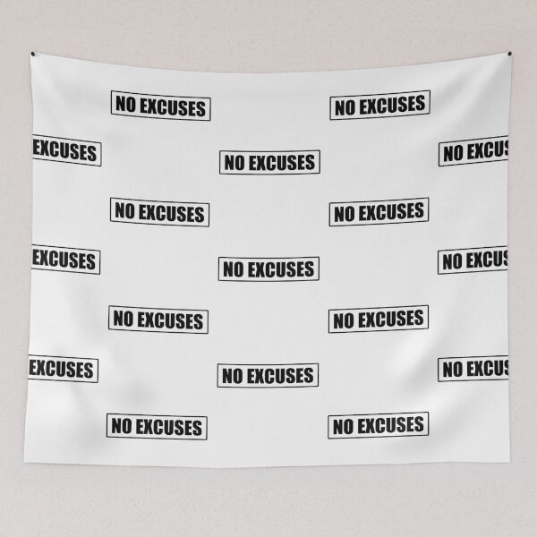 Item preview, No Excuses Gym Fitness Quote designed and sold by maniacfitness.