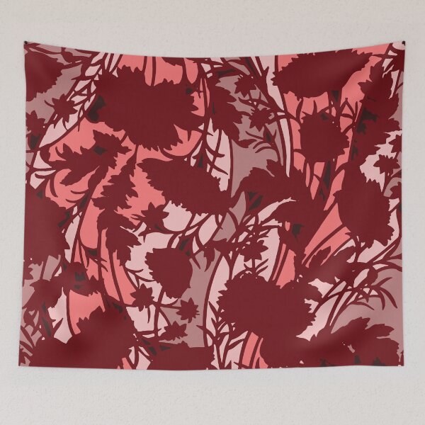 Item preview, Red Leaves Camouflage Digital Flowers Pattern in Red Shades and Pink designed and sold by ShopieHome.
