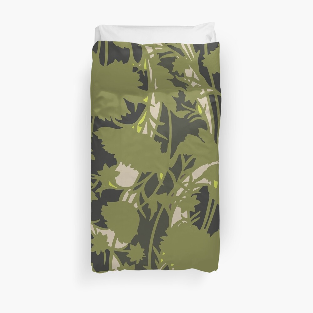 Camouflage Gifts Camo Flowers Green Pattern Arts Duvet Cover By