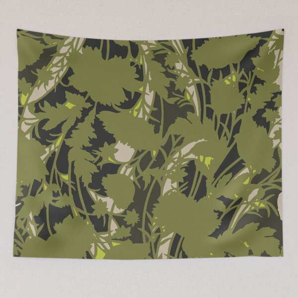 Item preview, Leaves Camouflage Digital Flowers Pattern in Green, Brown and Beige designed and sold by ShopieHome.