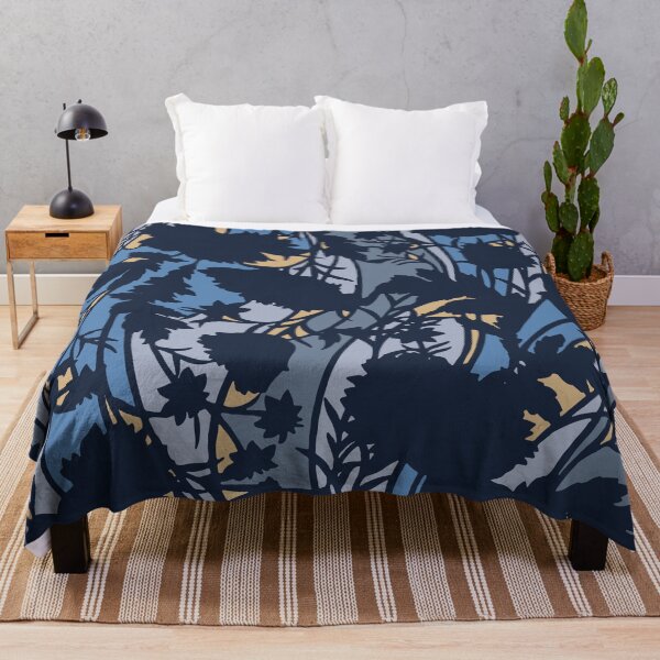 Item preview, Blue Leaves Camouflage Digital Flowers Pattern in Blue and Beige designed and sold by ShopieHome.