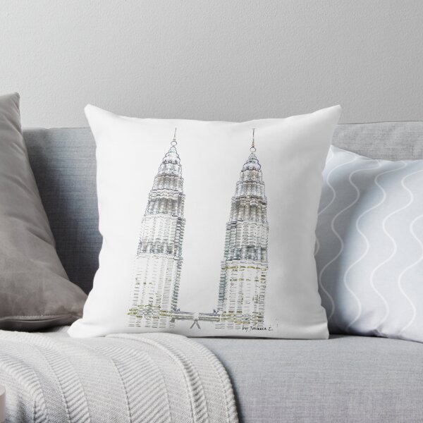 Twin Towers Throw Pillow