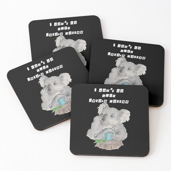 Item preview, Morning Coffee for Koala (white on black) designed and sold by AussieLogic.