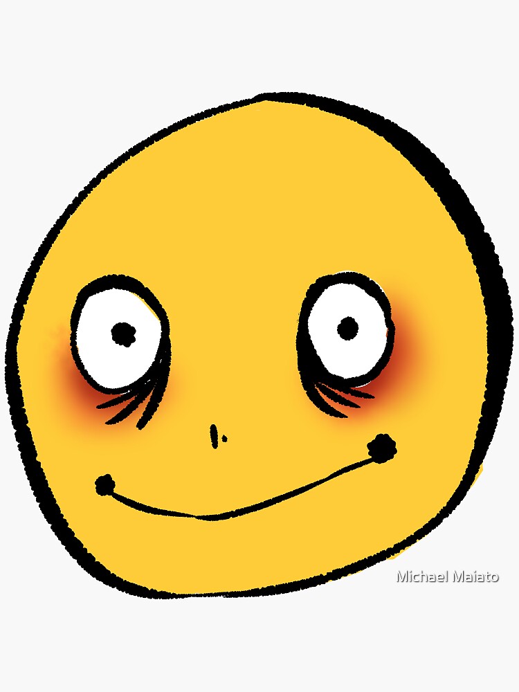 Cursed Smile Emoji Sticker for Sale by Michael Maiato