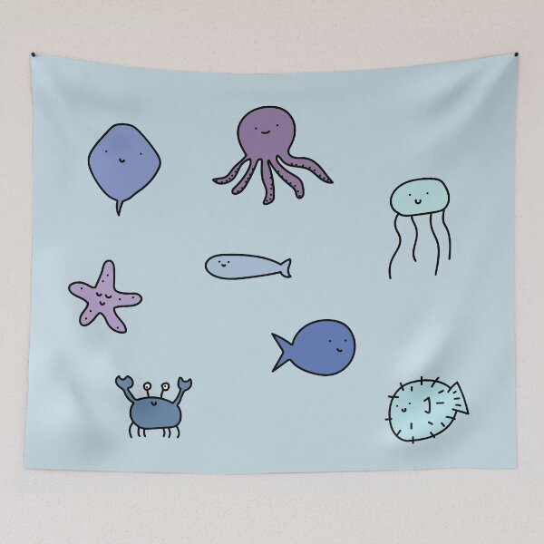 Item preview, Cute Sea Creatures Coloured designed and sold by meaghanelizabth.