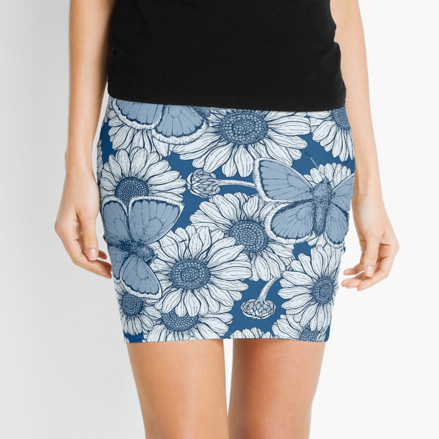 Classic blue spring Mini Skirt
