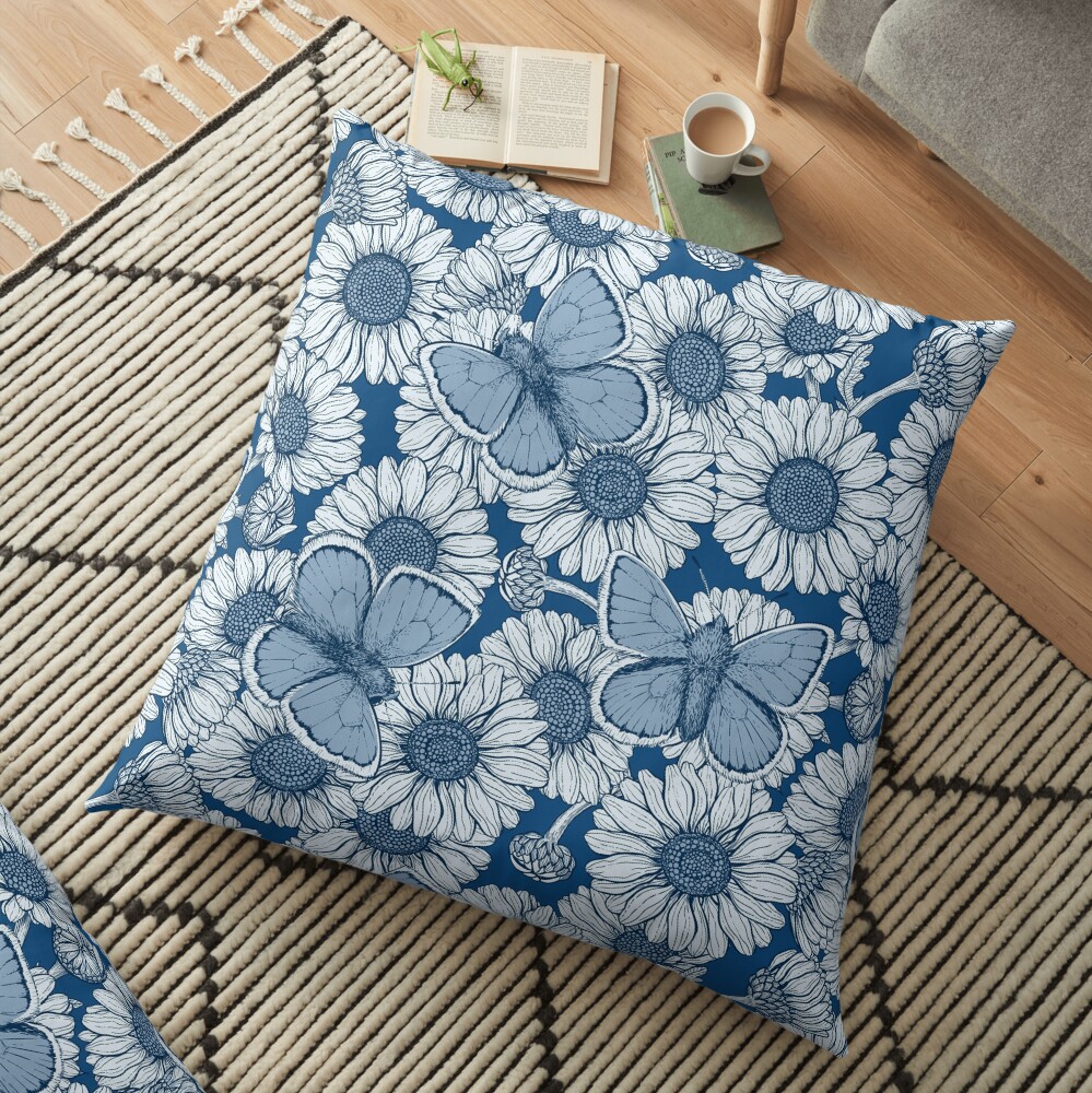 Classic blue spring Floor Pillow