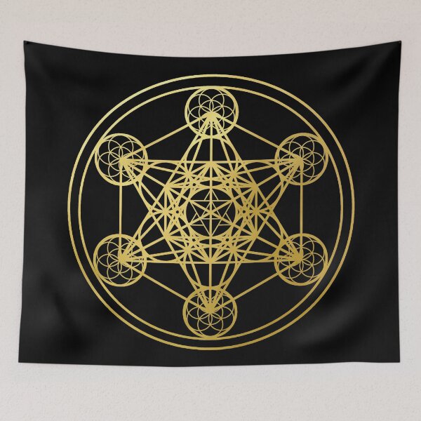 Item preview, Metatrons Cube gold sacred geometry mandala esoteric symbol Kabbalah designed and sold by Michallandsberg.
