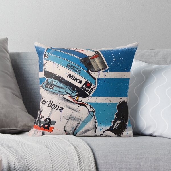 Mikka Hakkinen - McLaren graffiti painting by DRAutoArt Throw Pillow