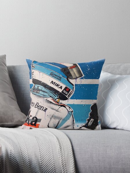 Mikka Hakkinen - McLaren graffiti painting by DRAutoArt Throw Pillow