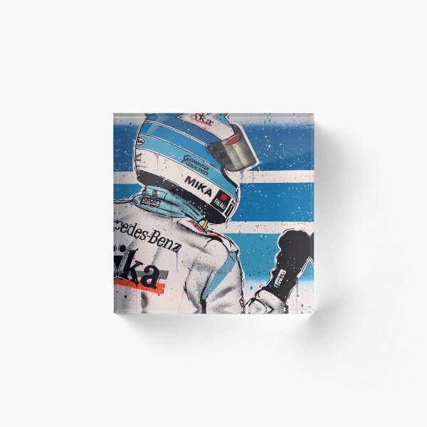 Mikka Hakkinen - McLaren graffiti painting by DRAutoArt Acrylic Block
