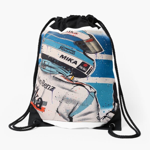 Mikka Hakkinen - McLaren graffiti painting by DRAutoArt Drawstring Bag