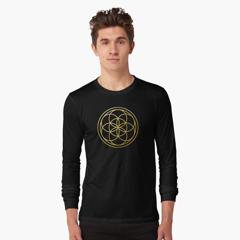 FLOWER OF LIFE Mens Hoodie, Yoga Clothing Men, Sacred Geometry Festival  Shirt, Natural Cotton Clothes Men, Spiritual Symbols, Long Sleeve 