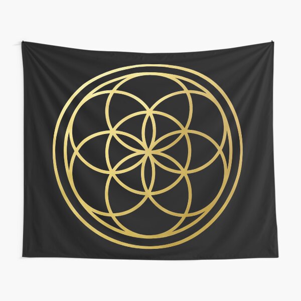 Item preview, The Seed of life gold sacred geometry mandala esoteric symbol flower of life designed and sold by Michallandsberg.
