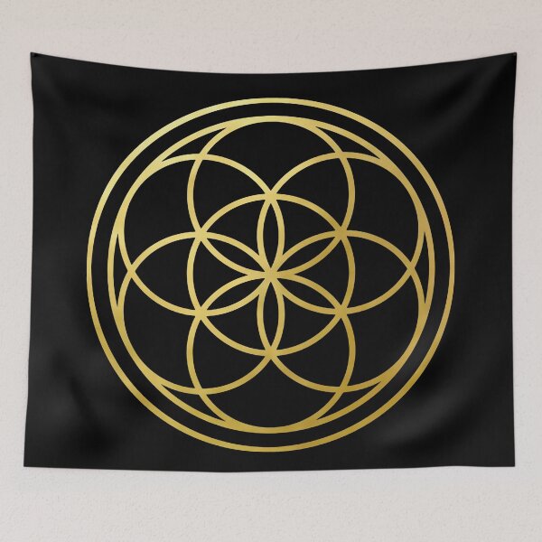 Item preview, The Seed of life gold sacred geometry mandala esoteric symbol flower of life designed and sold by Michallandsberg.