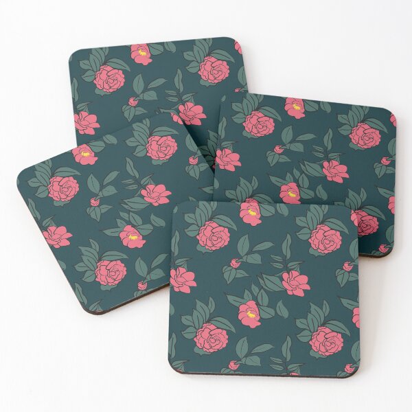 Item preview, Just Camellia on dark blue designed and sold by Samantha Jones.