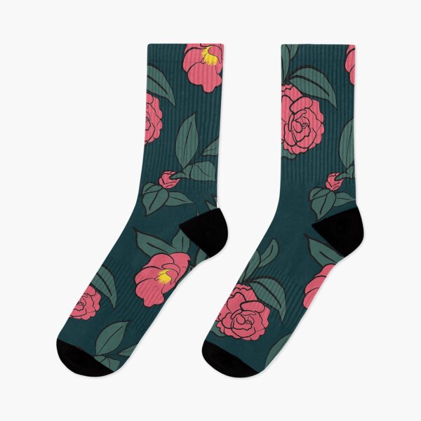 Item preview, Just Camellia on dark blue designed and sold by Samantha Jones.