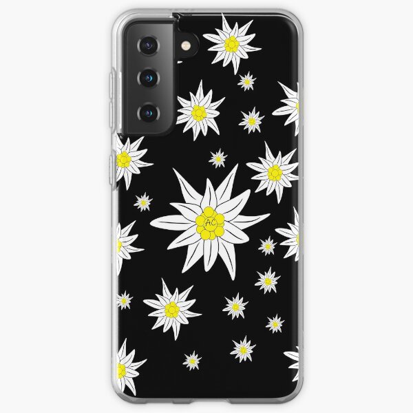 Edelweiss Pattern on Black Samsung Galaxy Soft Case