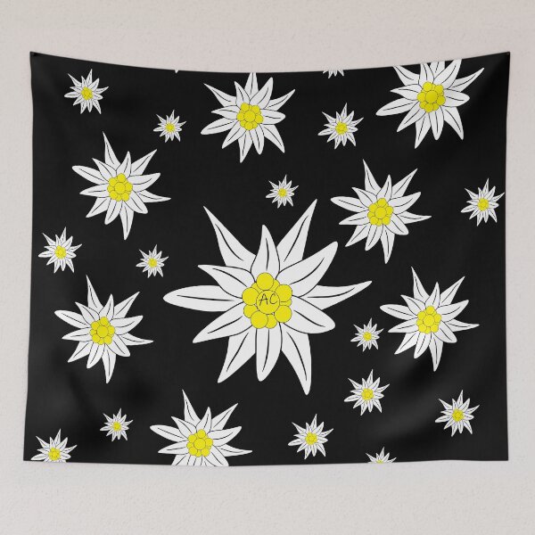 Item preview, Edelweiss Pattern on Black designed and sold by iCraftCafe.