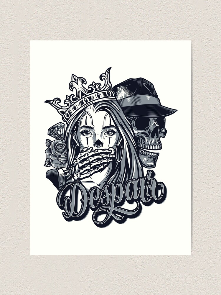 Vintage Chicano Style Tattoo Art Print By Gerodev Redbubble